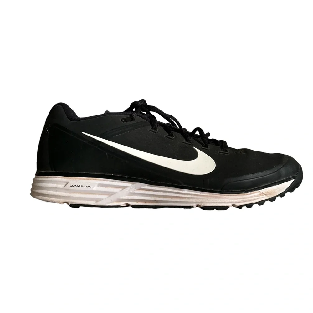 Nike Lunarlon Men's Black White Sneakers/Baseball 880262-010 Size 13 2016